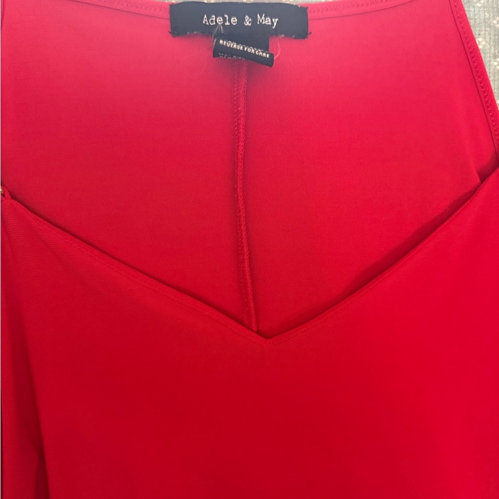 Adele & May Red V-Neck Blouse